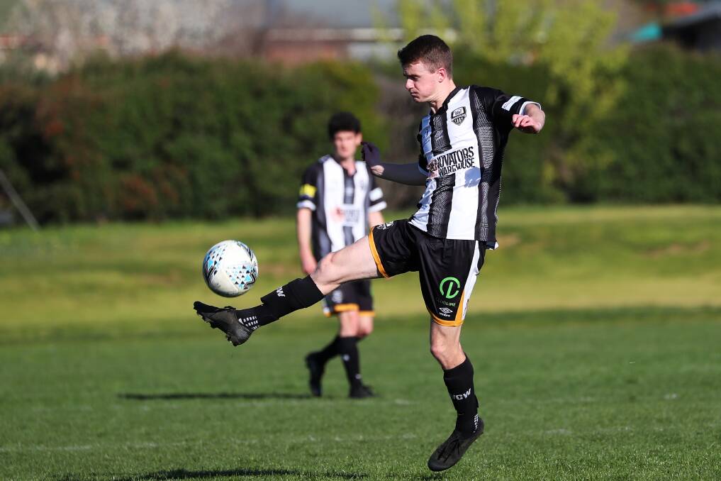STELLAR SEASON: Isaac Brooker in action for Wagga City Wanderers during the year. Picture: Emma Hillier