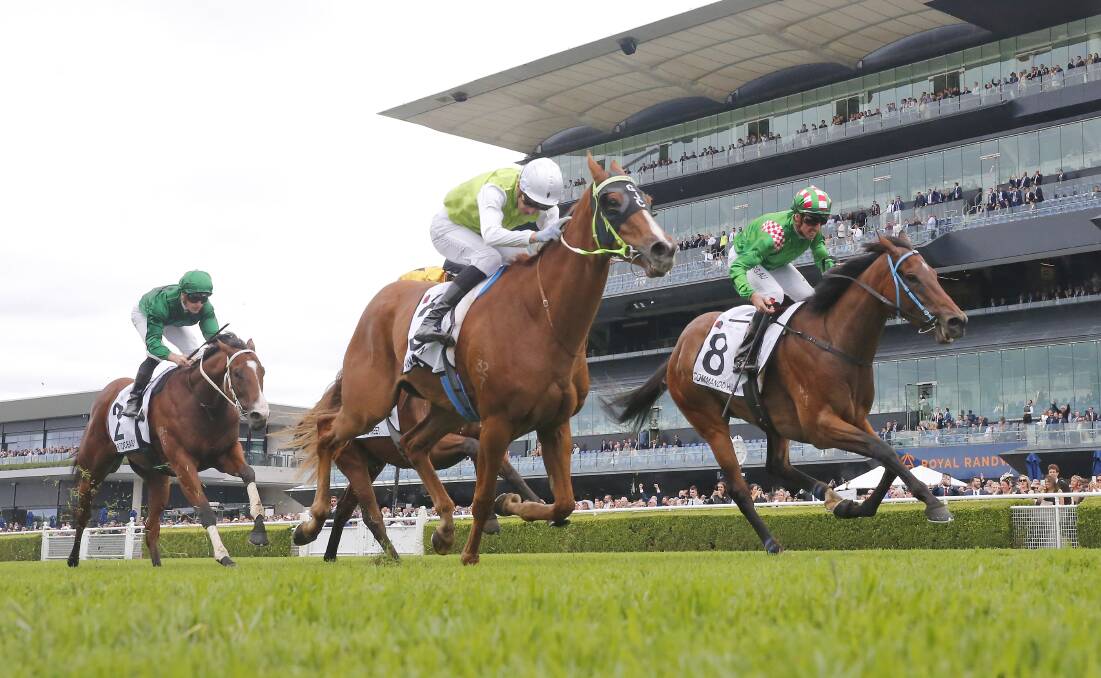 ONE BETTER: Another One, with Nick Heywood in the saddle, takes out the Country Championships Final at Randwick on Saturday. Picture: Getty Images