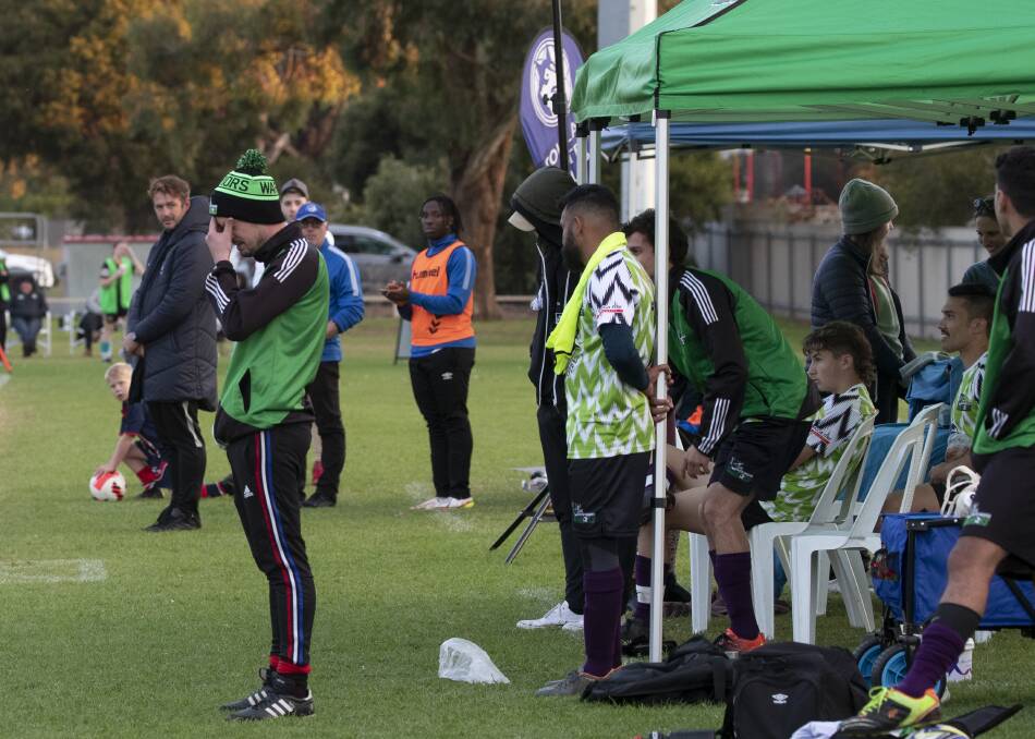 NEAR MISS: South Wagga coach Andy Heller described Sunday's 3-3 draw with Leeton United as 'disheartening'. Picture: Madeline Begley