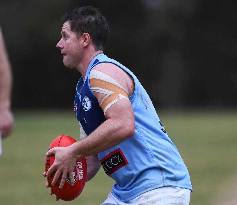 WOUNDED: Former Barellan coach Sean Browning sustained a shoulder injury in the loss to Charles Sturt University last Saturday. 