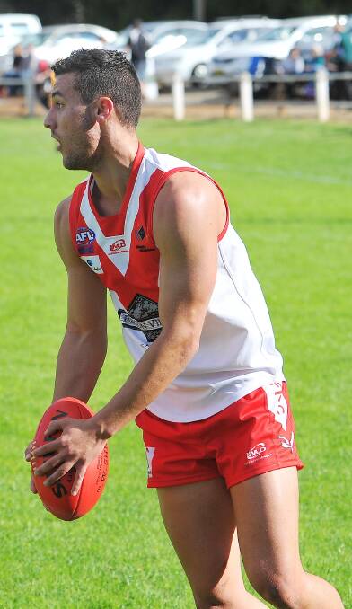 GOING NOWHERE: Griffith best and fairest winner Jordan Iudica in action against Coolamon at Kindra Park this year. Picture: Kieren L Tilly