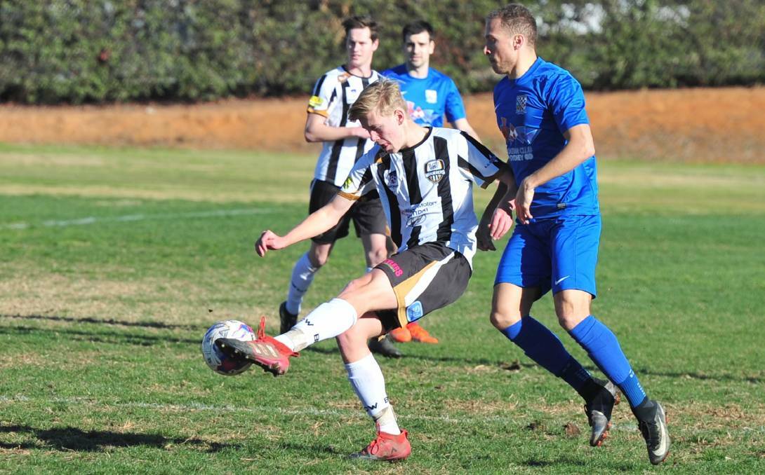 LEADER: Wagga City Wanderers under 23 captain Kyle Yeates in action.