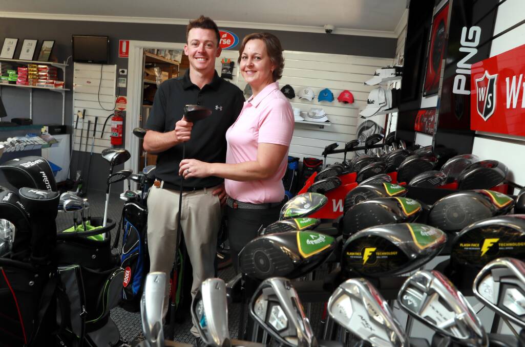 TEAM EFFORT: James and Tegan Purcell are the new professionals at Wagga Country Club. Picture: Les Smith