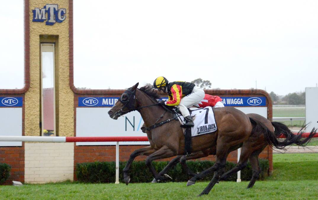 CLOSE CALL: House Of Cartier holds off Maurus to win the Wagga Gold Cup on Friday. Picture: Kylie Shaw - Trackpix