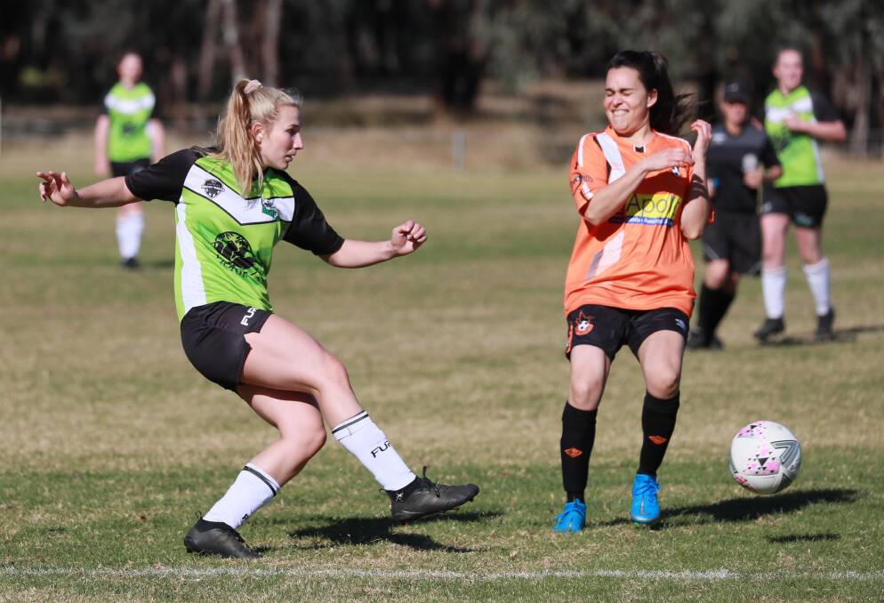 Bella Palmero in action for South Wagga during a Leonard Cup game last season against Wagga United. Picture: Les Smith