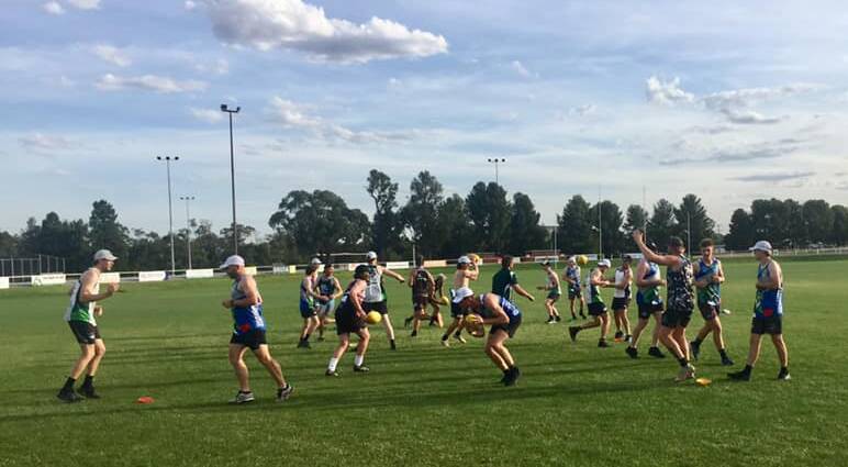 UP AND GOING: Coolamon have had a few light training sessions before Christmas to get to know one another. Picture: Coolamon Rovers FNC