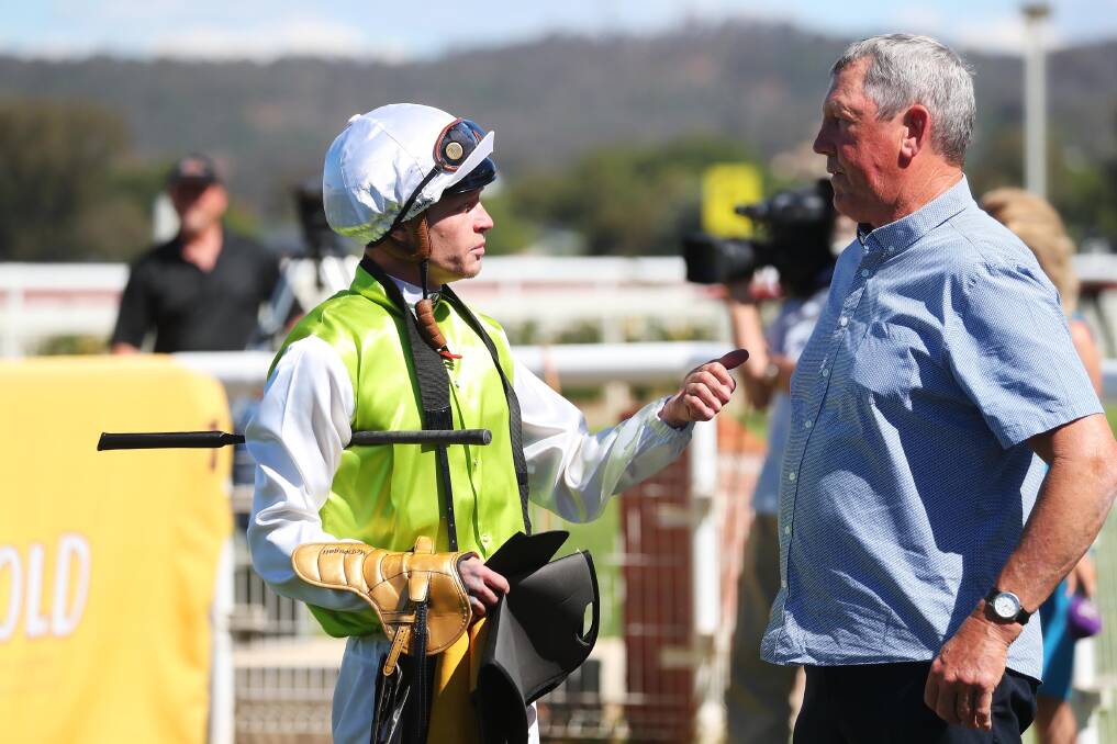 TOP COMBINATION: Albury apprentice jockey Blaike McDougall and Wagga trainer Gary Colvin will team up again on Monday. Picture: Emma Hillier
