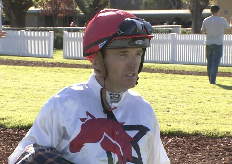 DAY OUT: Simon Miller after steering Greek Tycoon to victory at Albury on Monday, his third winner of the day. 