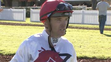 DAY OUT: Simon Miller after steering Greek Tycoon to victory at Albury on Monday, his third winner of the day. 