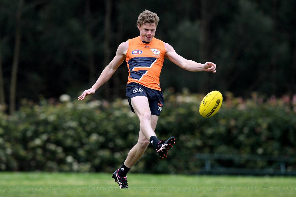 Jacob Hopper at Giants training last week. Picture: AAP