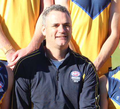 HAPPY: AFL Canberra representative coach Anthony Bourke.