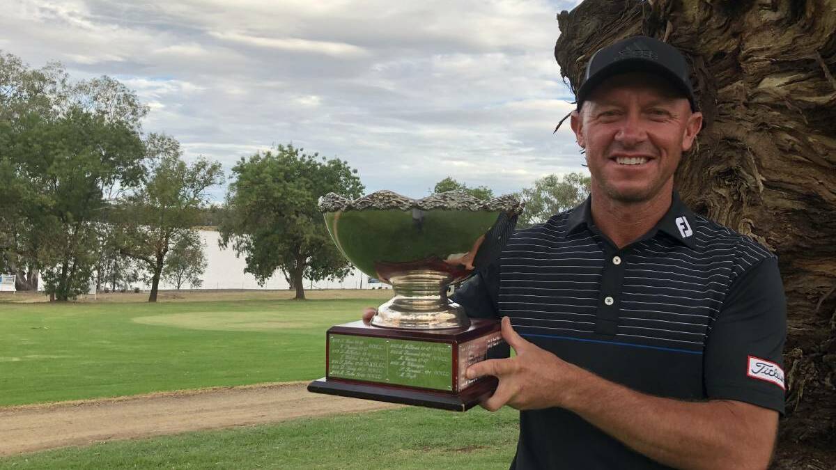 Nathan Green shows off the Wagga Pro-Am trophy after last year's win. Picture: Matt Malone