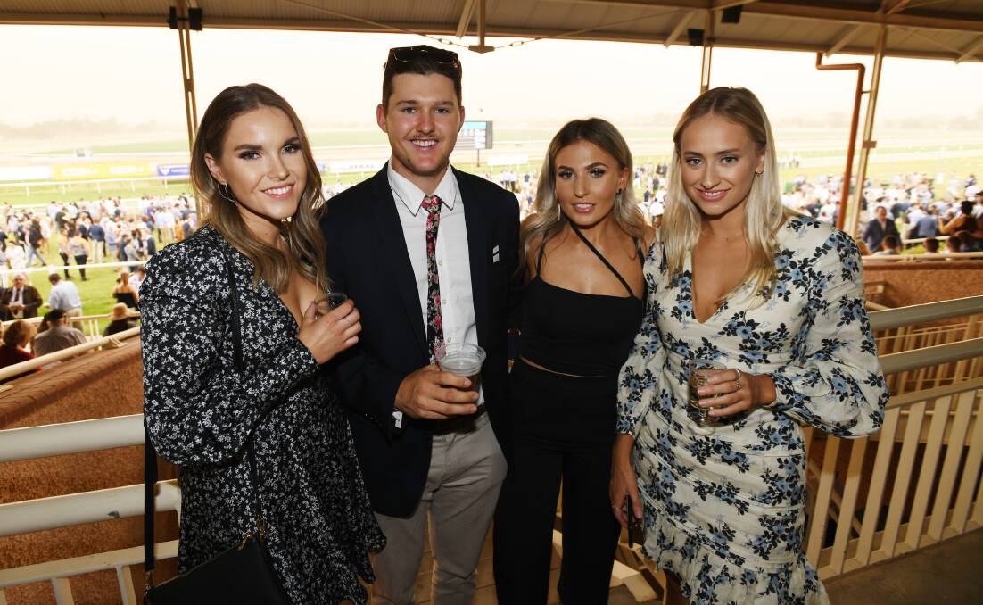 NOT THIS YEAR: Alyce Reid, Cody Bramich, Shelby McDonnell and Josie McInerney at last year's Ag race day.