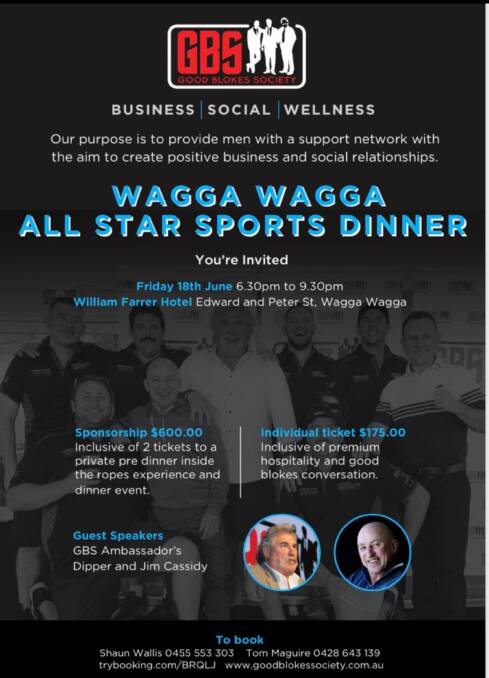 Dipper, Pumper to feature at Wagga All Stars Sports Dinner