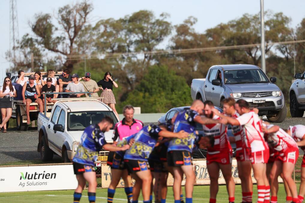 OFF AGAIN: Players from Nowra-Bomaderry and Temora prepare to lock in for a scrum during the last West Wyalong Knockout in 2020. Organisers have made the tough call to cancel this year's event.