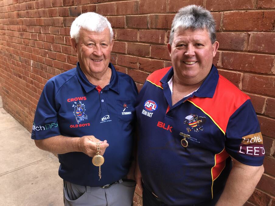 PROUD: Barry (left) and Garry Swasbrick are life members of the Leeton-Whitton Football and Netball Club. Barry's father William Thomas Swasbrick is also a life member. Picture: Talia Pattison 