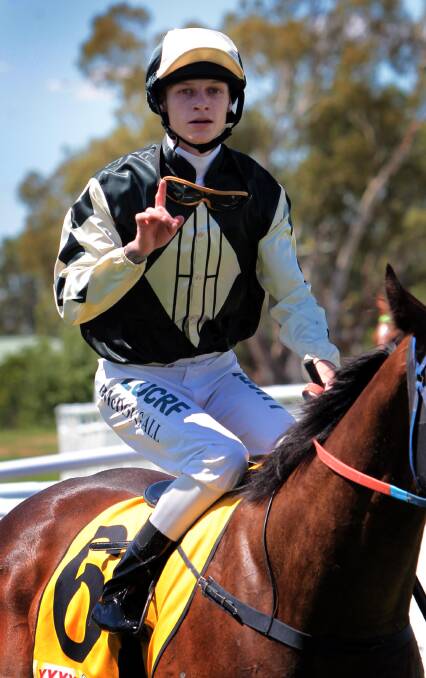 IN FORM: Albury apprentice jockey Blaike McDougall will don the Graham Hulm colours when he rides Supplyzing at Albury on Saturday. Picture: Les Smith