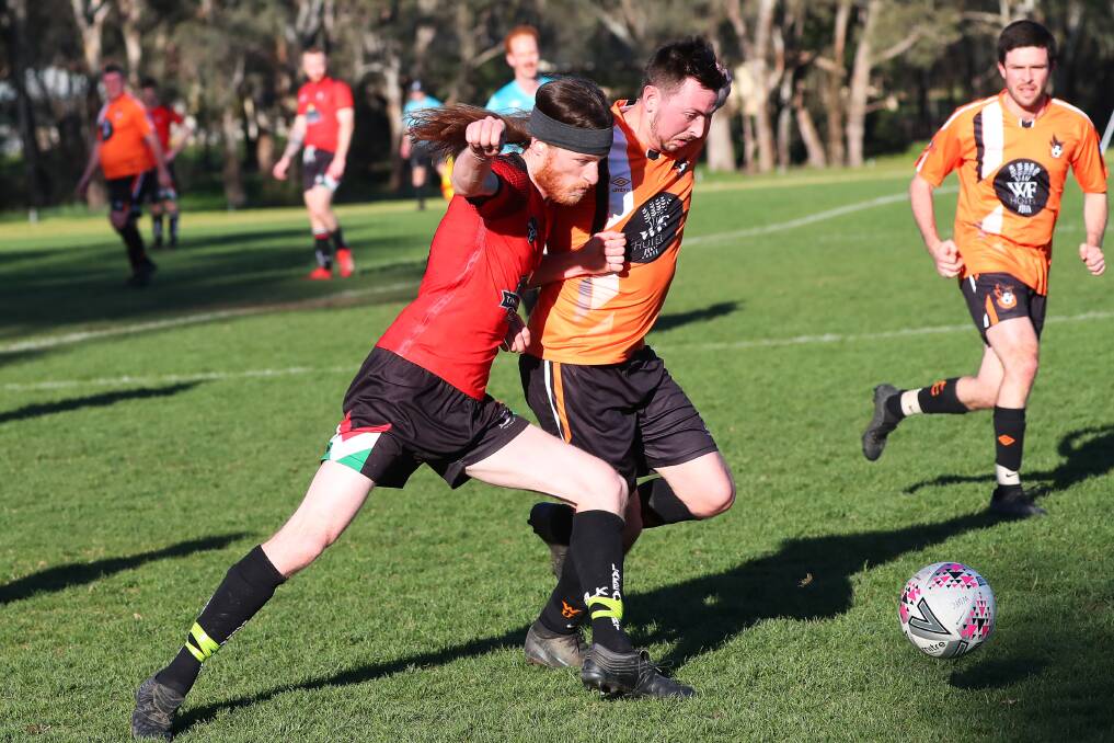 Connor Hinchcliffe in action for Lake Albert last Sunday. Picture: Emma Hillier