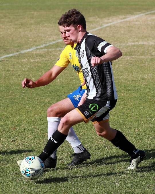 ON SONG: Luke Stevens scored twice for Wagga City Wanderers on Sunday.