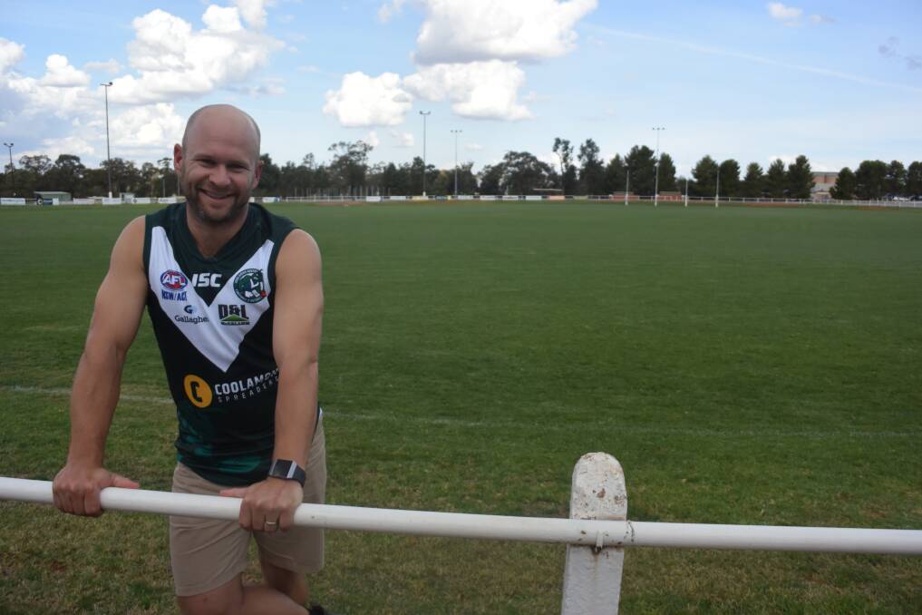 IMPROVED FACILITY: Coolamon co-coach Jamie Maddox shows off the new and improved Kindra Park earlier in the season. Picture: Matt Malone