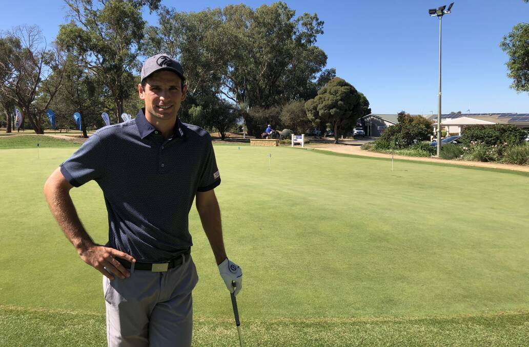 HAPPY HUNTING GROUND: Wollongong golfer
Jordan Zunic reacquaints himself with Wagga
Country Club on Wednesday ahead of the Wagga
Pro-Am. Picture: Matt Malone