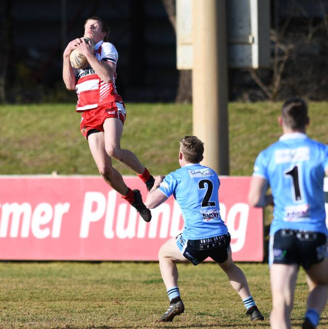 Rory Block in action for Temora in a Group Nine game against Tumut in 2019.