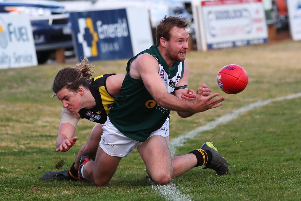 SIDELINED: Coolamon midfielder Max Hillier will miss Saturday's clash against Griffith due to concussion. Picture: Emma Hillier