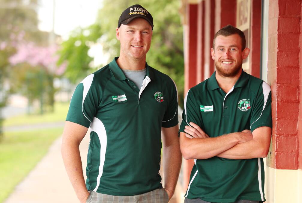 LEADERS: Coolamon coach Connor Neyland and assistant Marshal Macauley. 