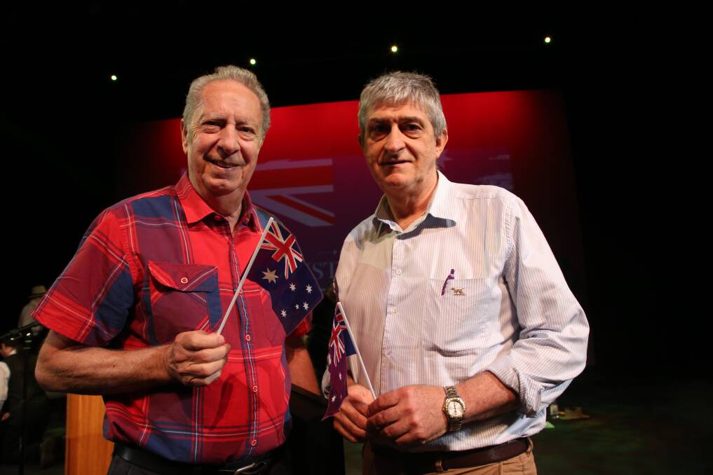 LOCAL LEGENDS: Winner of the Mayor's award Roy Catanzariti and Citizen of the Year Dr Peter Calaizis. Picture: Anthony Stipo