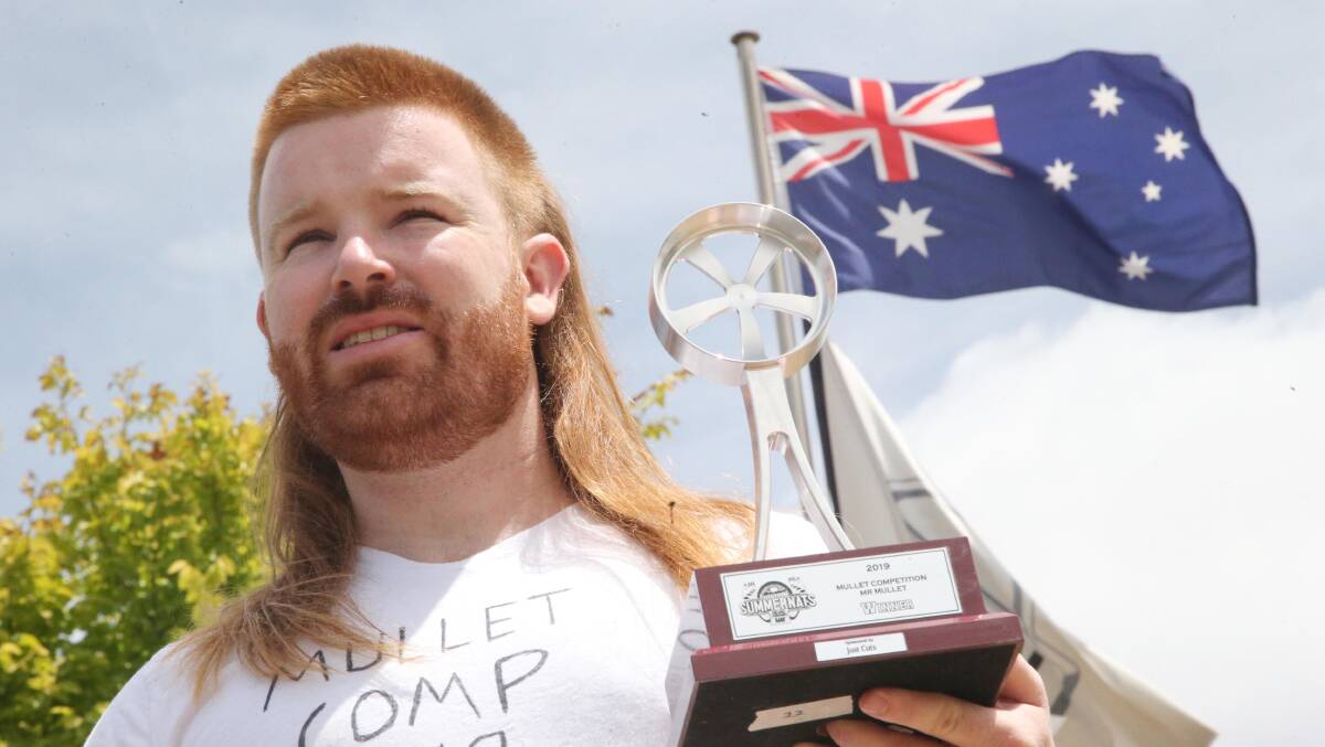 STUNNING MULLET: James Barraclough has brought home the Mr Mullet title from the Summernats competition in Canberra. Picture: Anthony Stipo