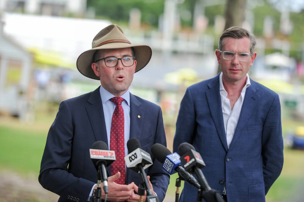 NSW Agriculture Minister and NSW Treasuer Dominic Perrottet announced the new scheme at the Sydney Royal Easter Show on Wednesday. Photo: Lucy Kinbacher 