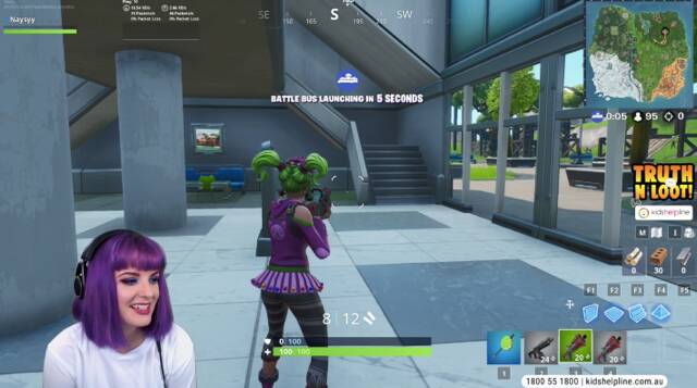 VIRTUAL HEALTH: Online influencer, Naysy, took the first session in the Kids Helpline Fortnite mental health conversation. She is one of four gamers who will take part. Picture: supplied