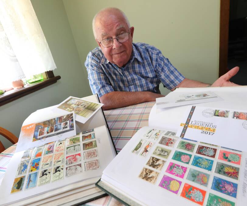 CHAMPION PHILATELIST: Peter Simpfendorfer with his personal stamp collection which he began with his grandmother in 1963. Picture: Les Smith