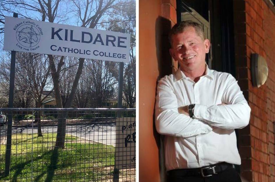 'REINSTATE ROD': Parents and students will stage a demonstration at Kildare Catholic College on Monday once again calling for the return of principal Rod Whelan (picture right).
