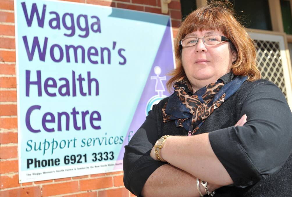 Crisis support worker Julie Mecham outside the Wagga Women's Health Centre on Peter Street.