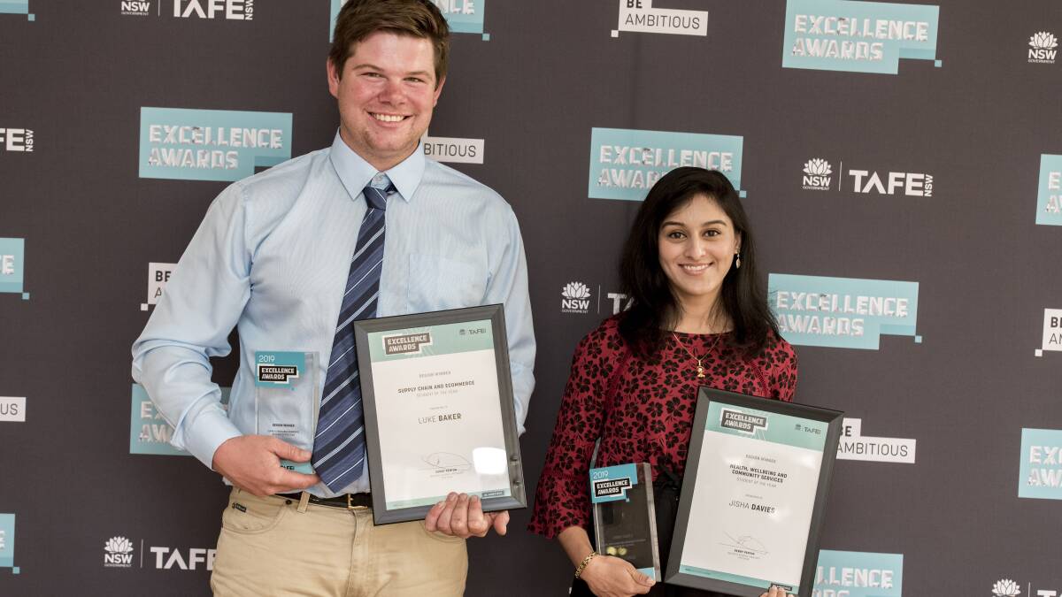 IN THE KNOW: Supply Chain and eCommerce Student of the Year Luke Baker and Health, Wellbeing and Community Services Student of the Year Jisha Davies.