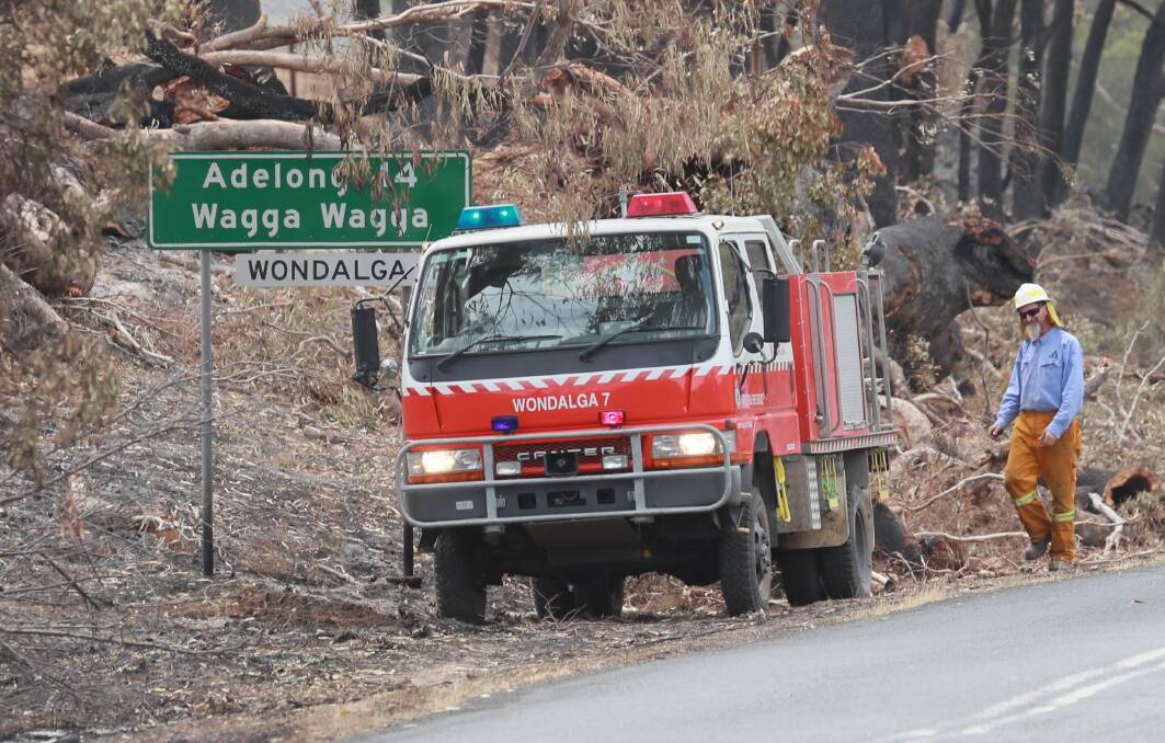 Fire damage near Wondalga on Friday afternoon. Picture: Les Smith