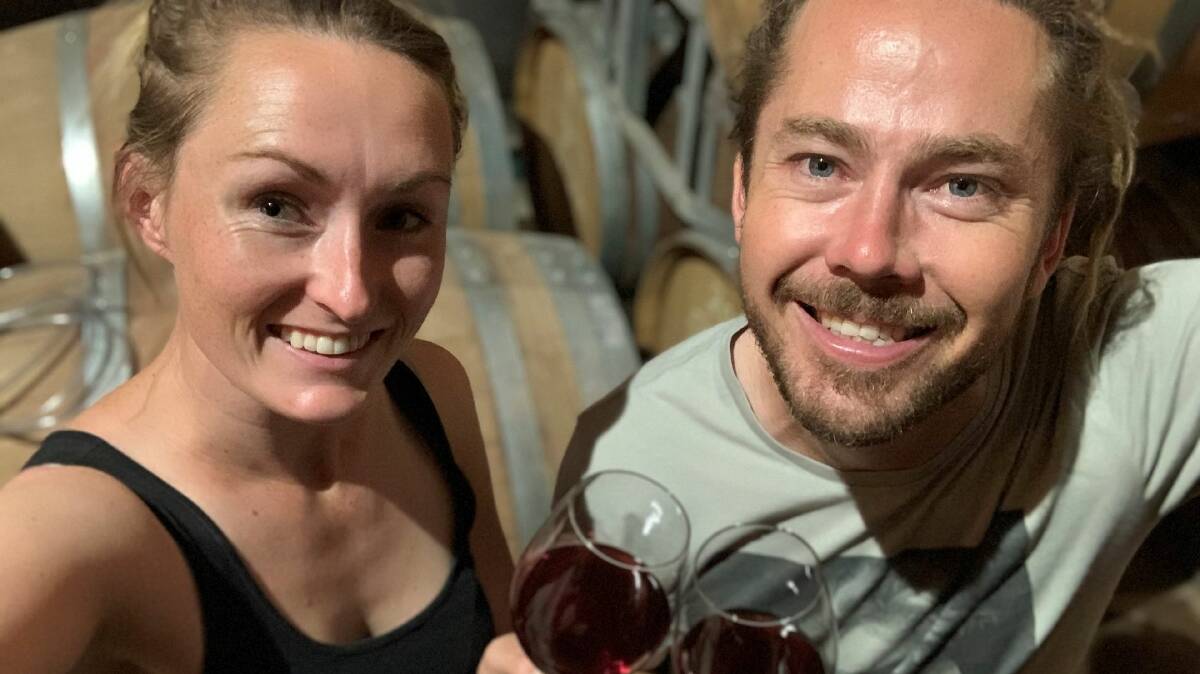 Nadja Wallington and Steve Mobbs met at CSU in Wagga and have begun a journey of wine making around the world, ending up opening their own vineyard in Orange during the height of a pandemic. Picture: supplied