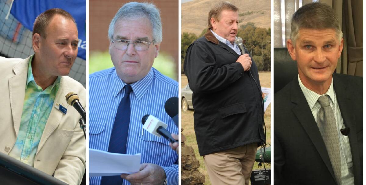WEB WARS: Riverina mayors Neil Smith, Rodger Schirmer, Abb McAlister and Brian Ingram.