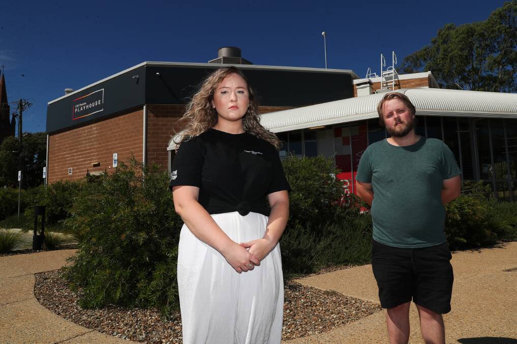 KEEP IT CREATIVE: Ava Castellaro and Jhi Rayner are part of a team calling for the creative industries courses not to be phased out from the Wagga campus of Charles Sturt University. Picture: Emma Hillier