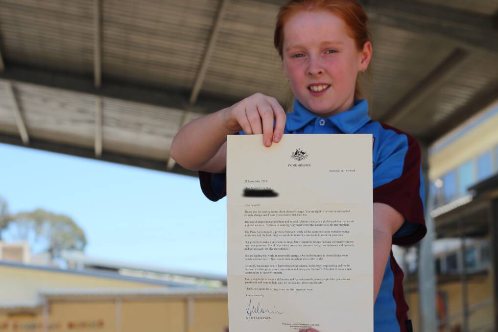 The 'Scarlett' Letter: Scarlett Crichton received a letter from the prime minister after she requested he make a gesture of goodwill to farmers.