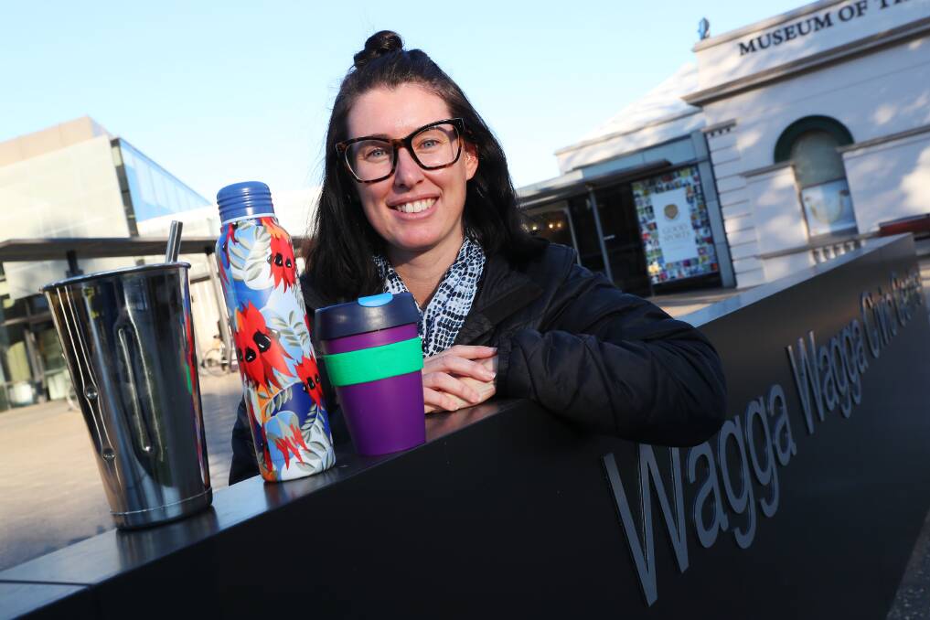 REUSABLE: Sam Parsell is hoping the city will take up the plastic-free challenge next month, and replace single-use with reusable. Picture: Emma Hillier