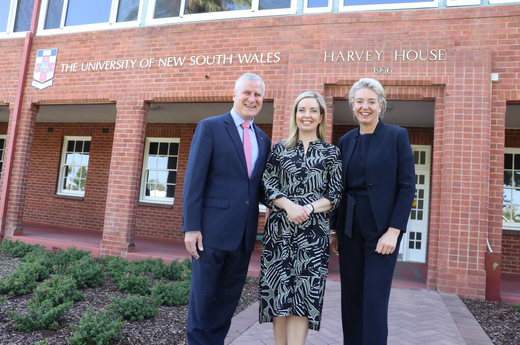 Riverina MP and deputy prime minister Michael McCormack with Wagga Nationals candidate Mackenna Powell and Minister for Regional Services and Decentralisation, Senator Bridget McKenzie. Picture: supplied