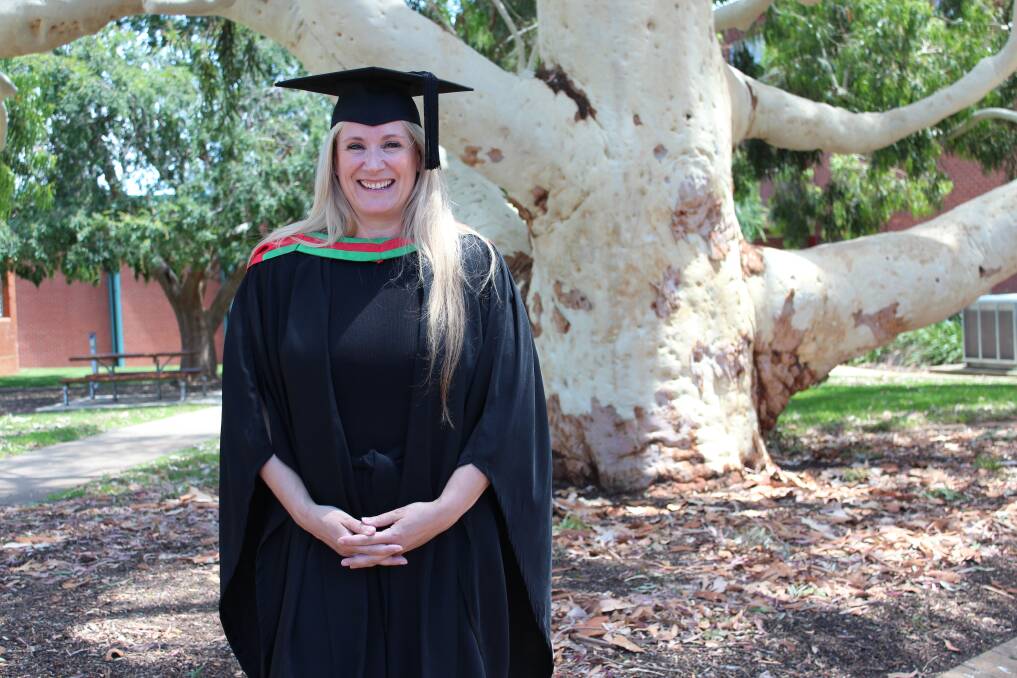 GRADUATING: Helen Delaney completed her bachelor of social work in February and travelled four hours for her small, personal graduation photoshoot at CSU on Monday.