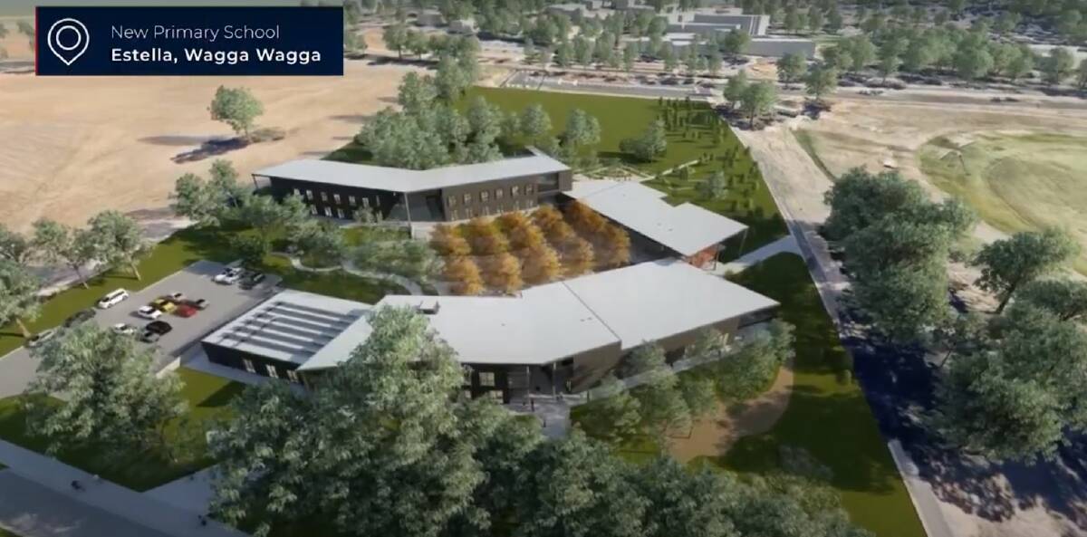 A screenshot from School Infrastructure NSW fly-over video showing the completed concept for the Estella Public School. Picture: School Infrastructure NSW