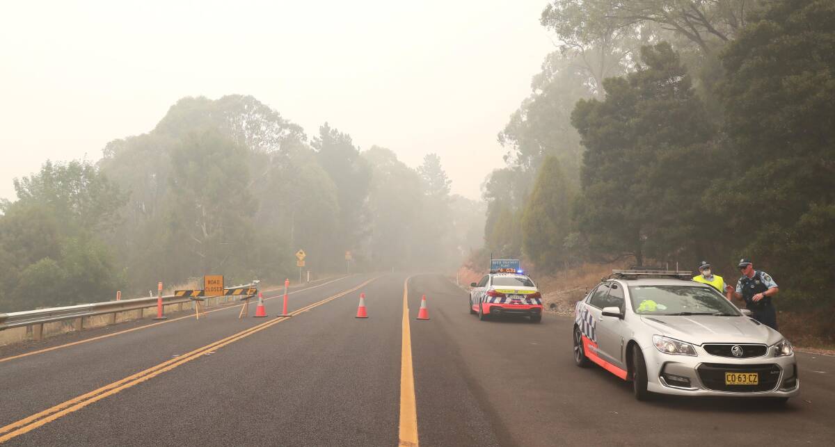Road closures between Batlow and Tumbarumba on New Year's Day. Picture: Les Smith