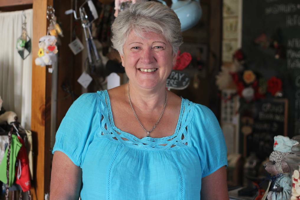 Gaylene Crabtree inside the famous Olde School T-House in Bethungra in 2019. Picture: Emma Horn