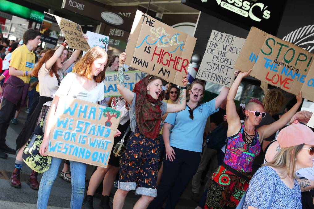 CLIMATE ACTION: Strikers raised the noise during actions in Wagga in September. The demonstration will be followed by a region-wide discussion forum this Wednesday.
