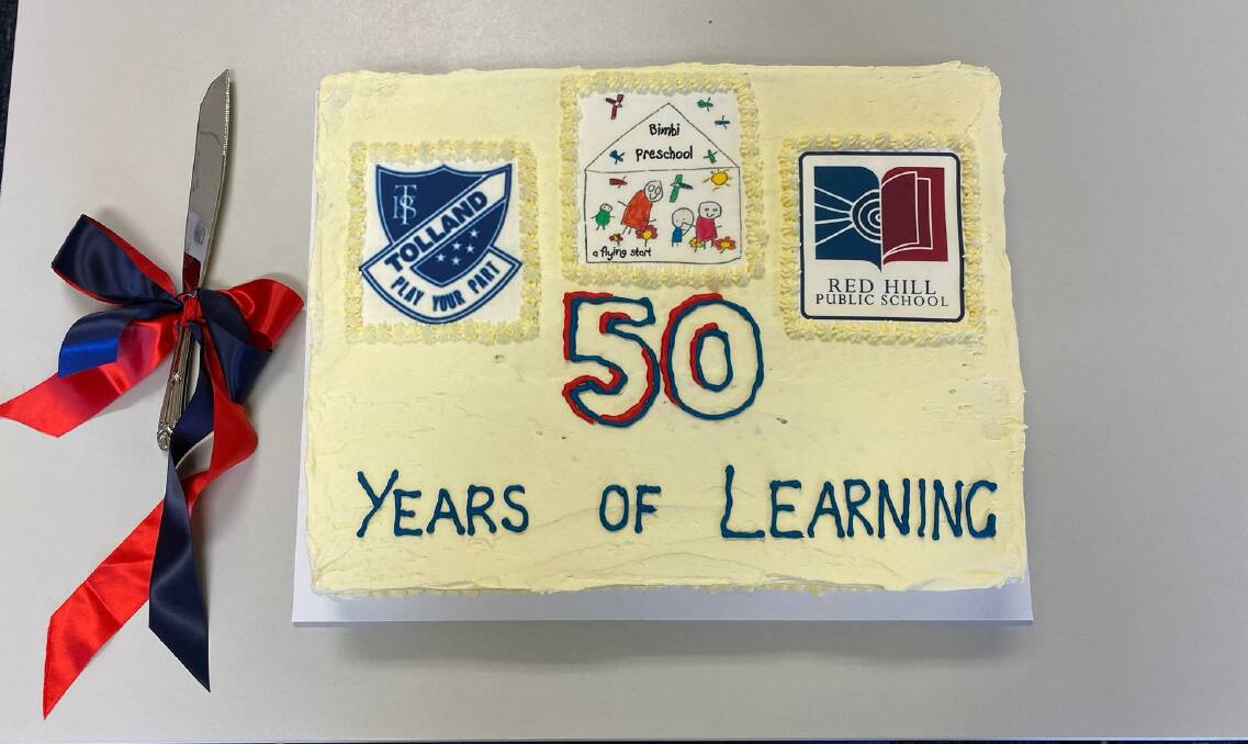 The school celebrated its 50th anniversary with a cake made by one of its staff members. The school was originally called Tolland Public School.