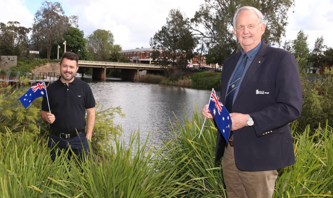 BIG DAY: Environmental citizen of the year Ben Holt and Wagga mayor Greg Conkey are encouraging the community to nominate community heroes for the Australia Day honours. Picture: supplied
